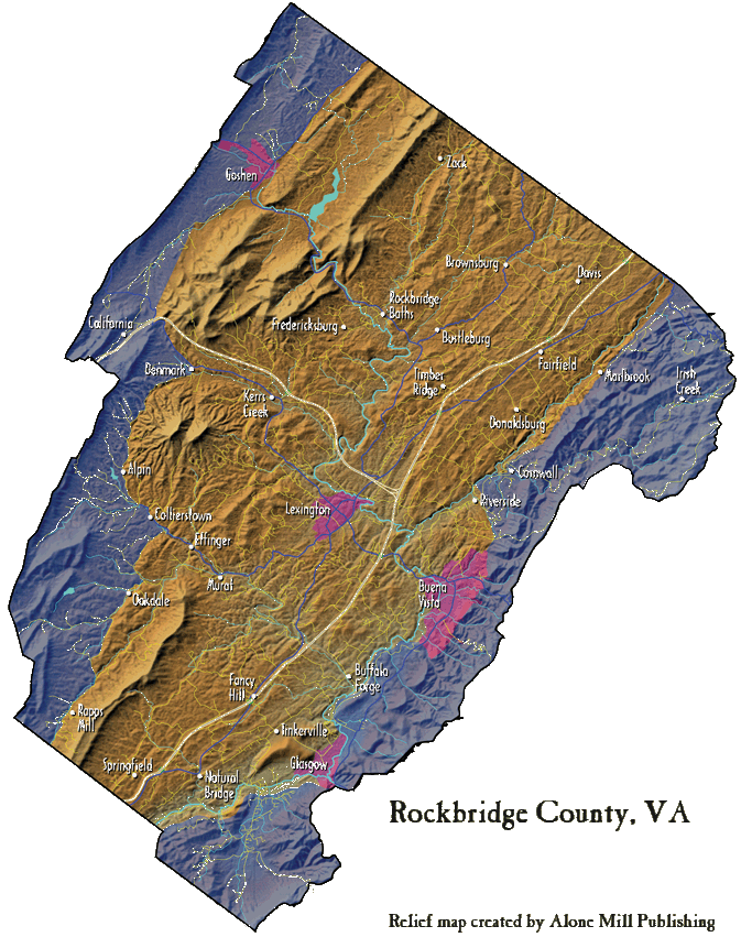 Relief Map of Rockbridge County
